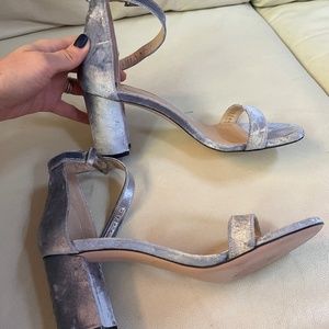Stuart Weitzman iconic NEARLYNUDE velvet sandal size 8.5M